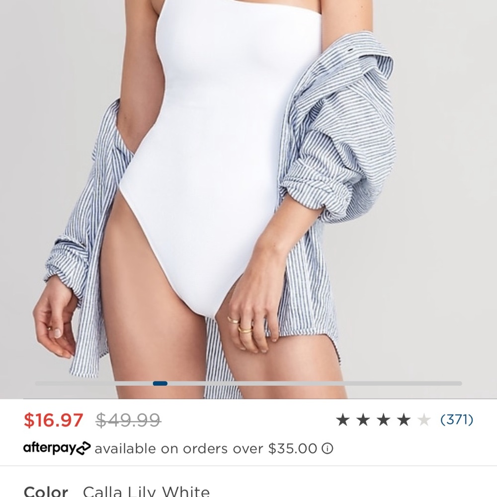 Old Navy white one piece one shoulder pucker swimsuit
